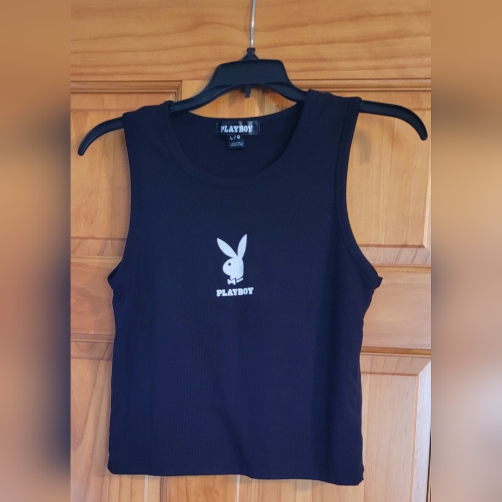 Women's Size Large Playboy Cropped Tank Top